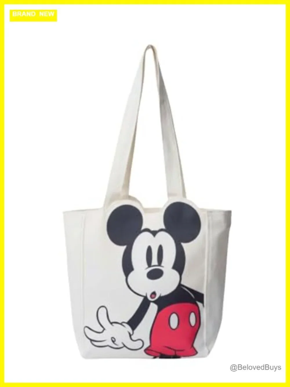 Disney Canvas Tote Bag with Character Prints - Large Shoulder Bag